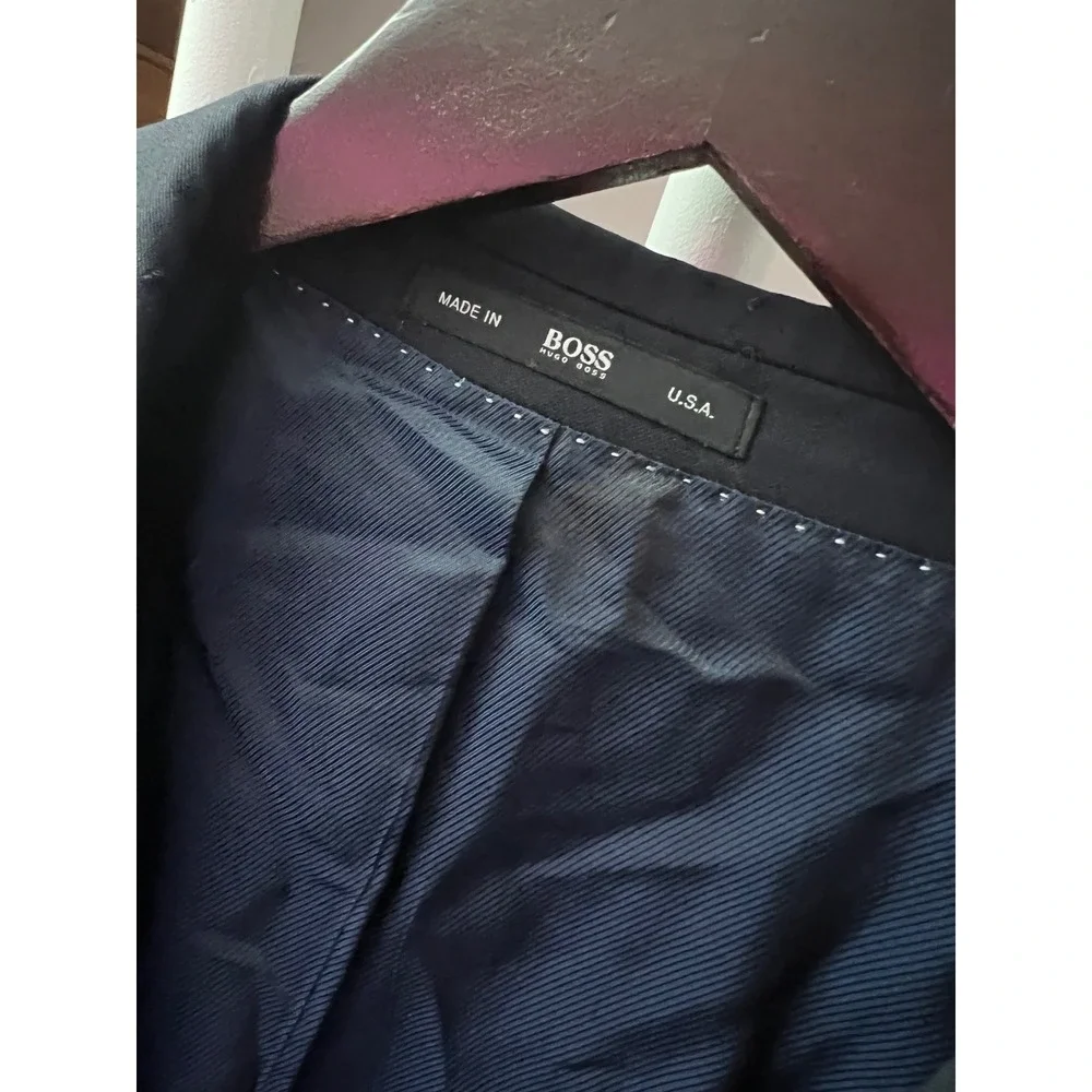 Hugo Boss‎ Pasolini Movie Mens Blazer Super 100 Virgin Wool Black Jacket 42L USA